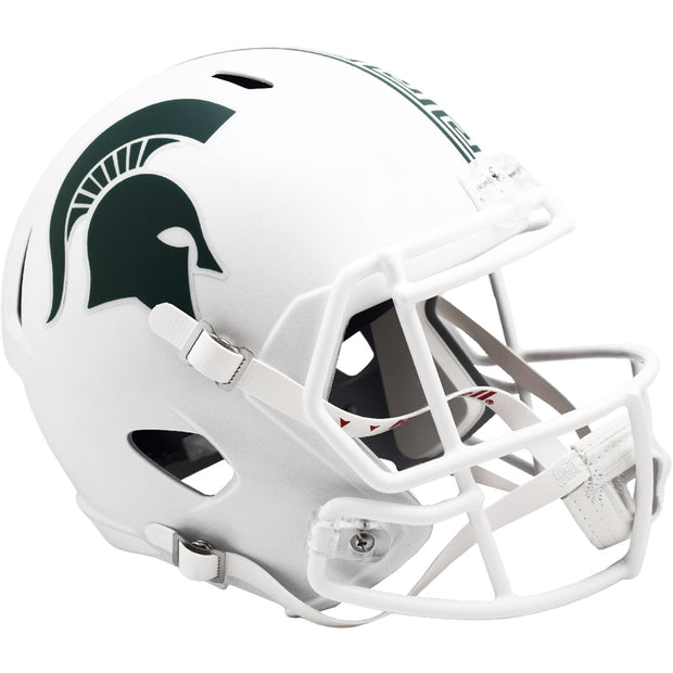 MSU Spartans 2023 White Riddell Speed Full Size Replica Football Helmet