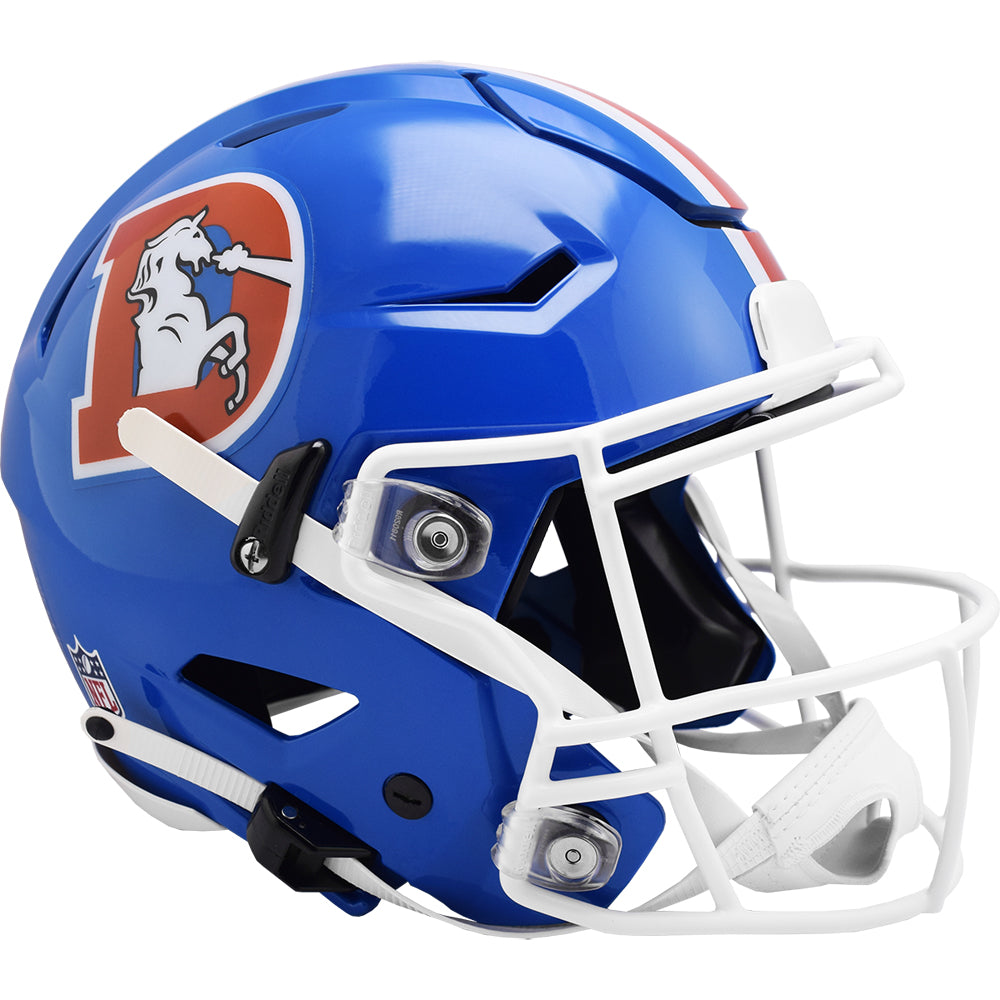 denver broncos football helmet tape dspecer Denver Broncos 1975-1996 Throwback Riddell NFL Authentic SpeedFlex Full Size Helmet