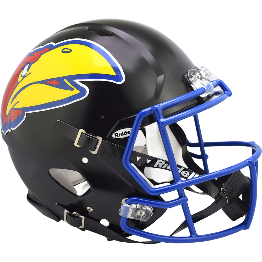 every ku football helmet ever Kansas Jayhawks Riddell Authentic Speed Style Helmet Black