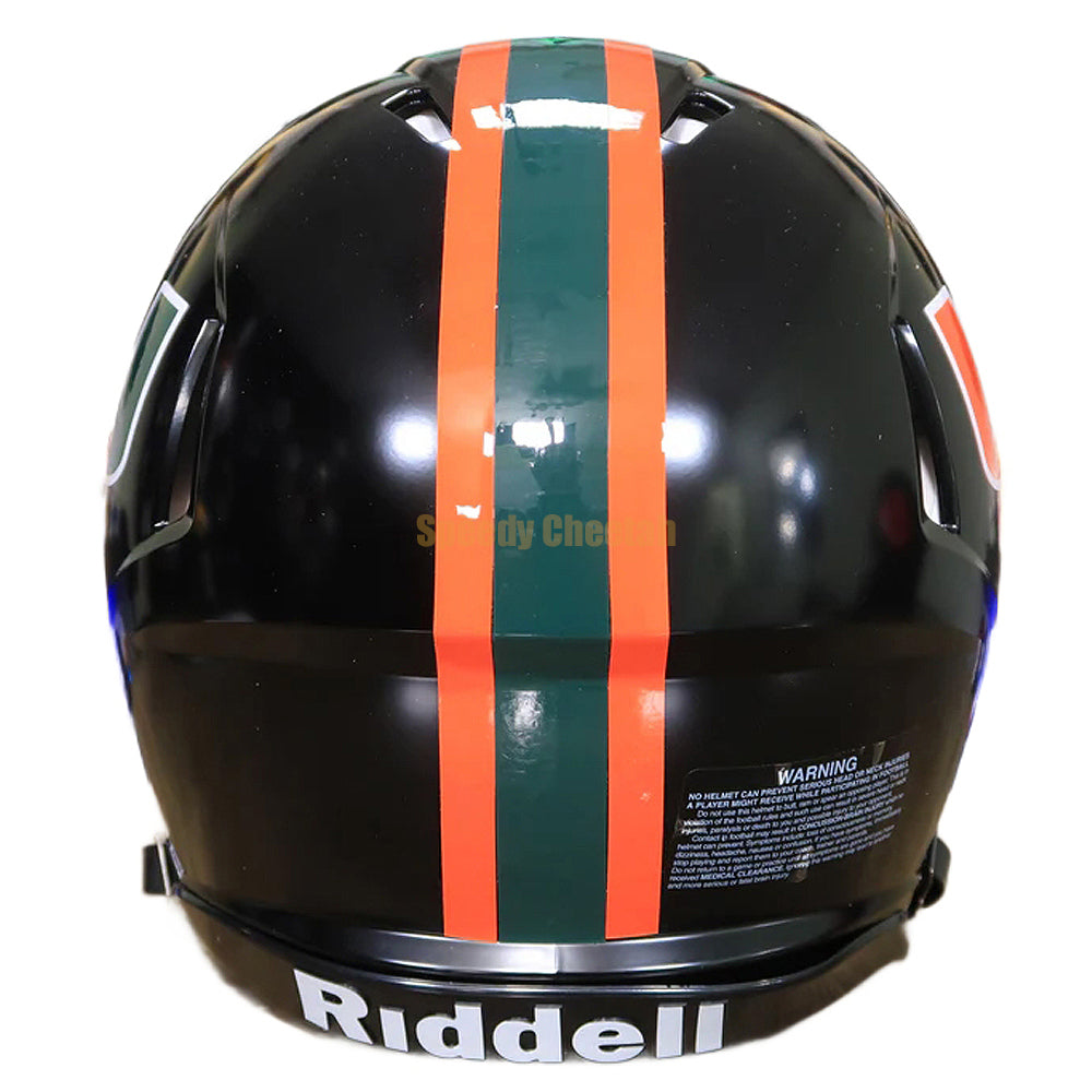 Miami Hurricanes Black Speed Authentic Helmet