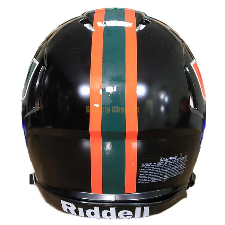 Miami Hurricanes Black Speed Authentic Helmet