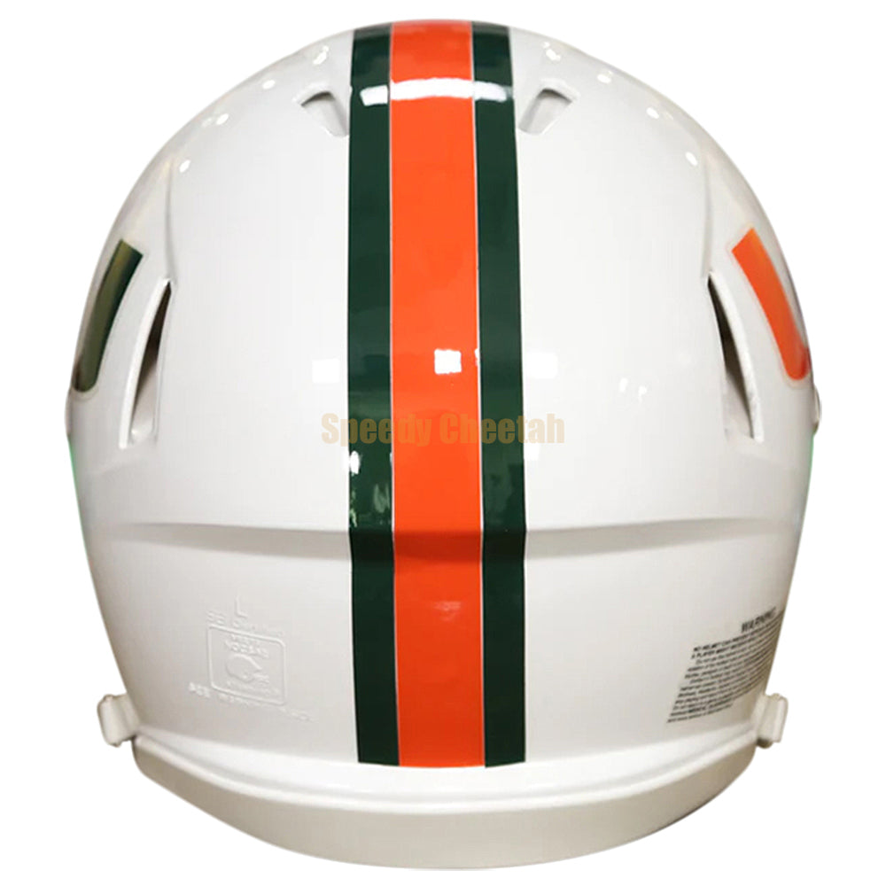 Miami Hurricanes Authentic Speed Helmet Back