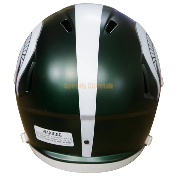 MSU Spartans satin green speed replica helmet - rear view