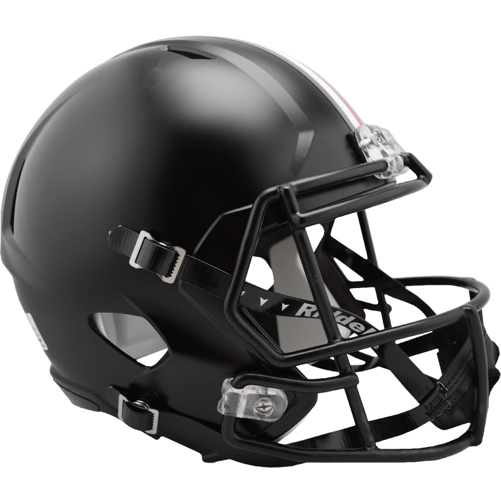 flat black helmet football Ohio State Buckeyes Black Alternate Replica Speed Helmet