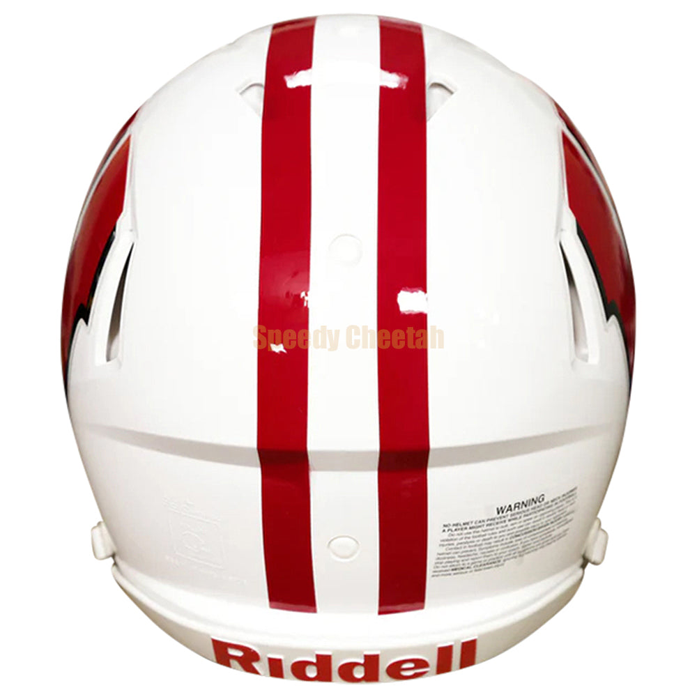 Wisconsin Badgers speed helmet with red stripes