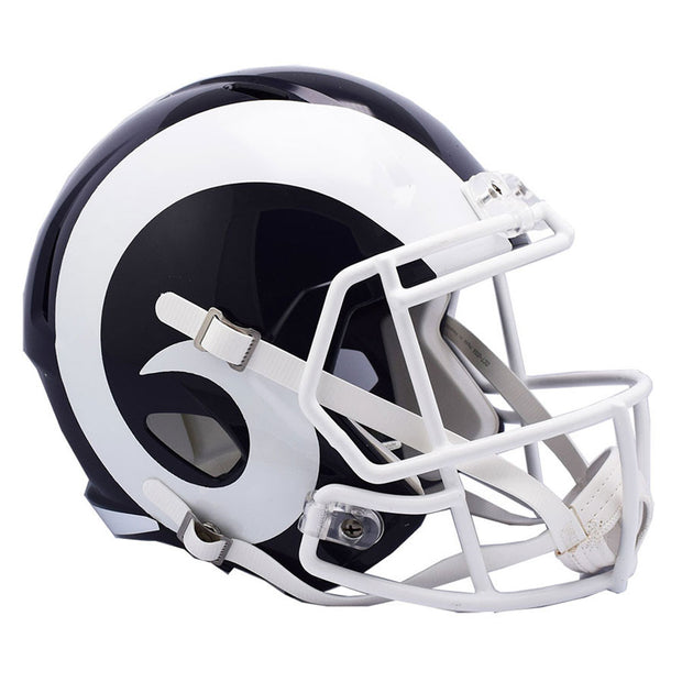LA Rams White Riddell Speed Replica Helmet Main View