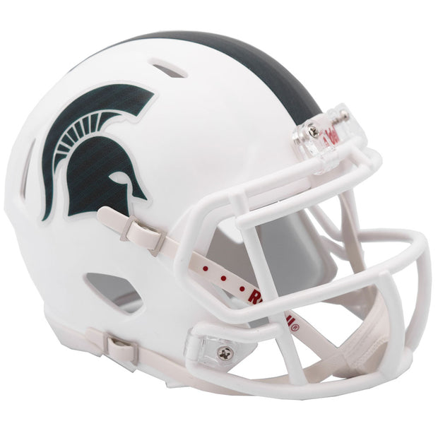 MSU Spartans White Alternate Riddell Speed Mini Football Helmet