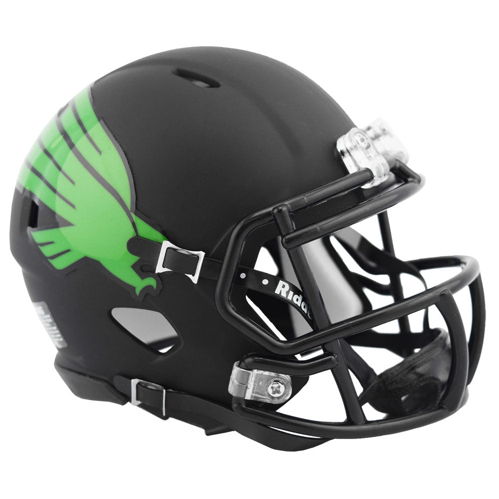 collectible mini football helmets Riddell Mini Speed North Texas Mean Green Helmet 2018 Matte Black