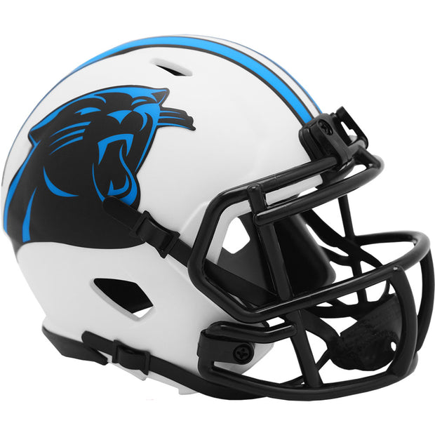 Carolina Panthers Riddell White Lunar Eclipse Mini Football Helmet
