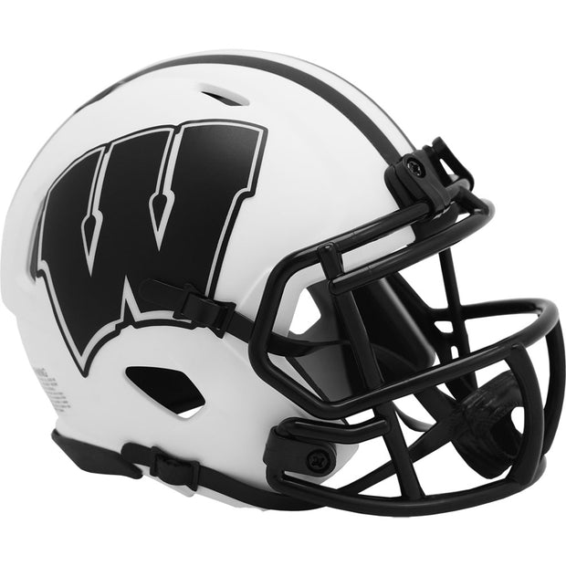 Wisconsin Badgers White Lunar Eclipse Speed Mini Football Helmet