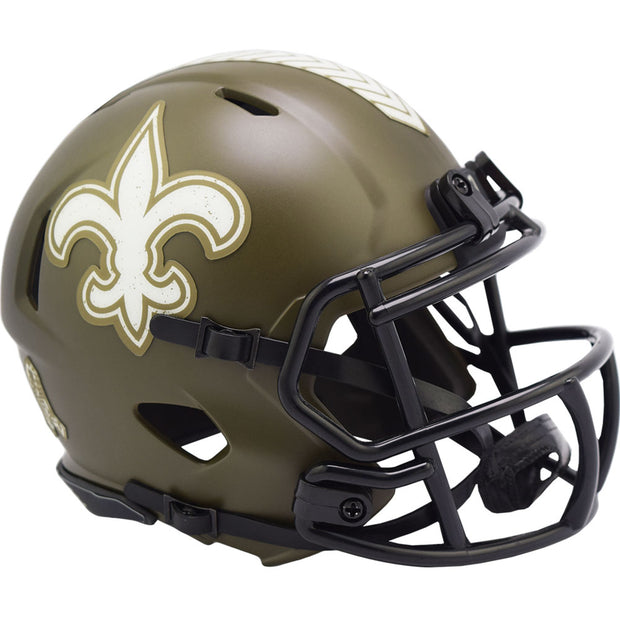 New Orleans Saints Salute To Service 2022 Riddell Speed Mini Helmet