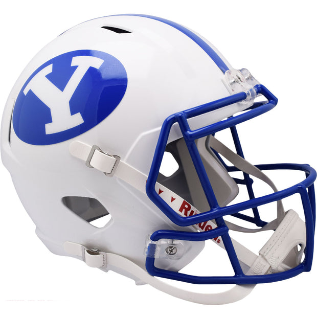 BYU Cougars White Riddell Speed Full Size Replica Football Helmet
