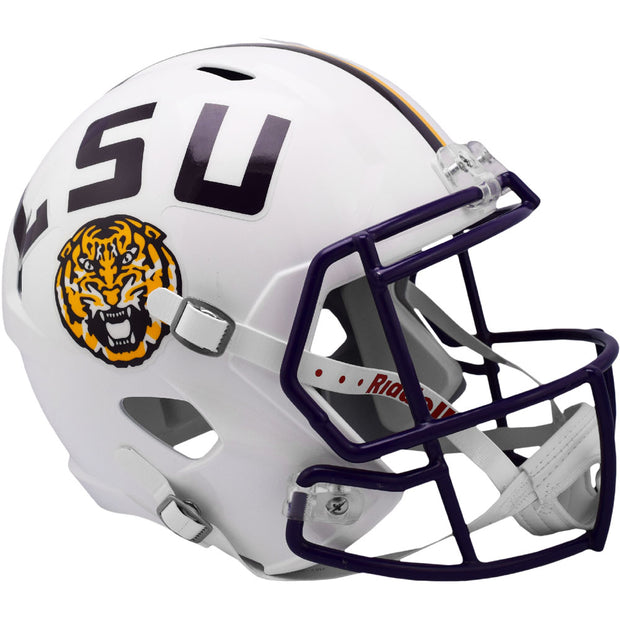 LSU Tigers White Riddell Speed Full Size Replica Football Helmet