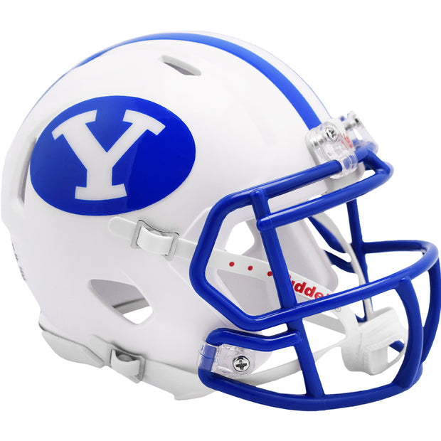 BYU Cougars White Riddell Speed Mini Football Helmet