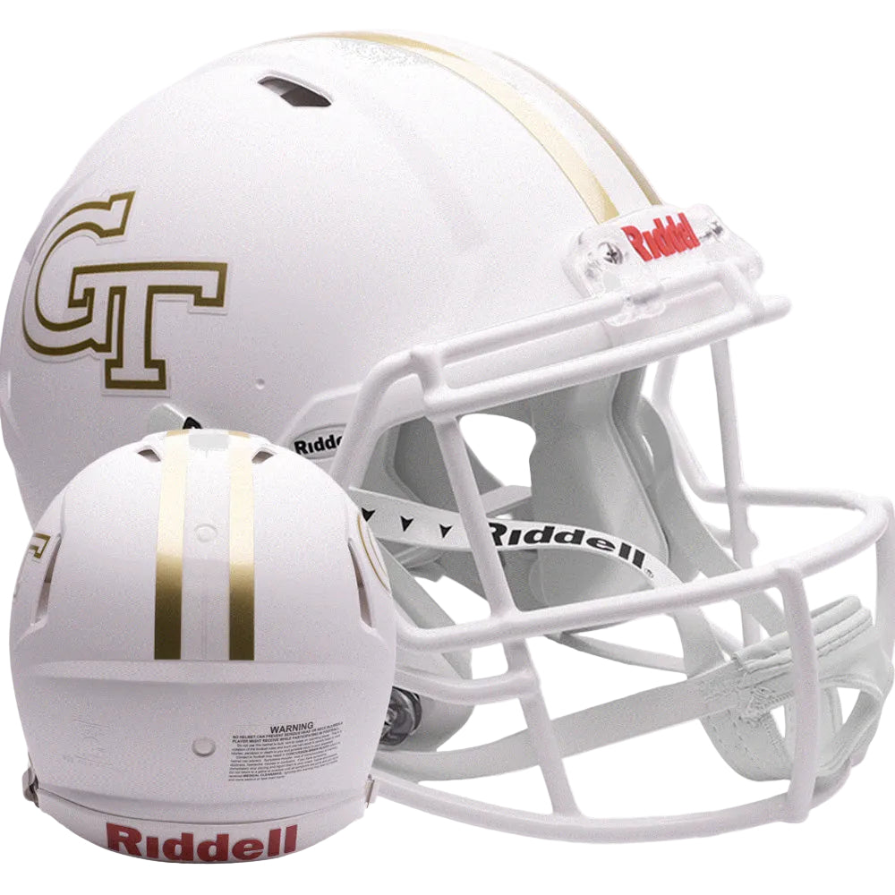 Georgia Tech Yellow Jackets Riddell Speed Authentic Helmet - White