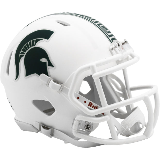 MSU Spartans 2023 White Riddell Speed Mini Football Helmet
