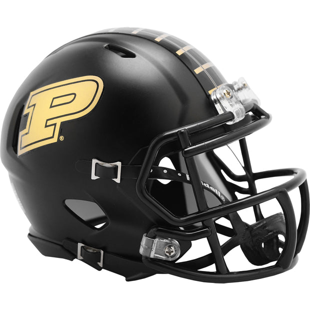 Purdue Boilermakers Riddell Speed Mini Helmet - Anodized Black