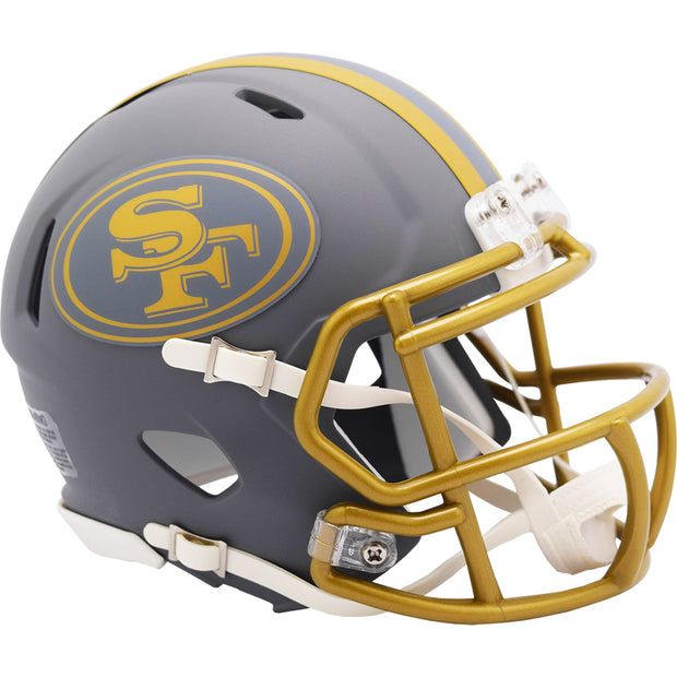 San Francisco 49ers Slate Riddell Speed Mini Football Helmet