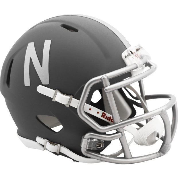 Nebraska Cornhuskers Slate Riddell Speed Mini Football Helmet