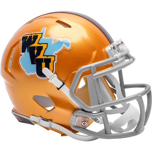 West Virginia Mountaineers Riddell Speed Mini Helmet - Gold Throwback