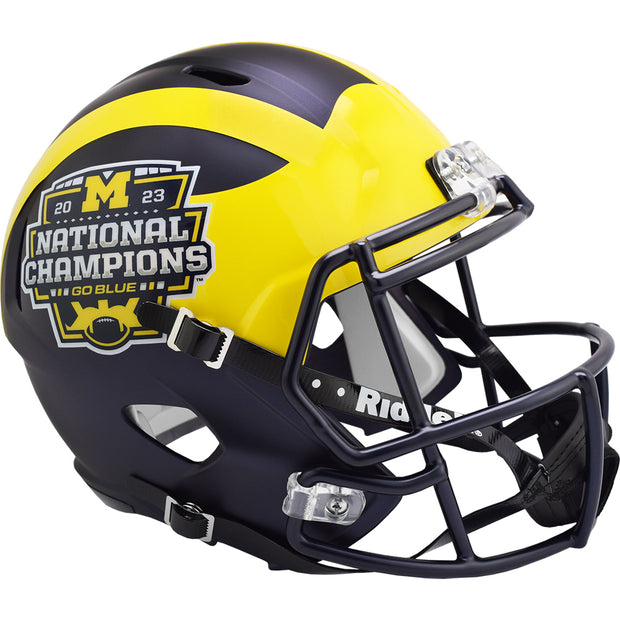 Michigan Wolverines 2023 National Champs Riddell Speed Replica Football Helmet