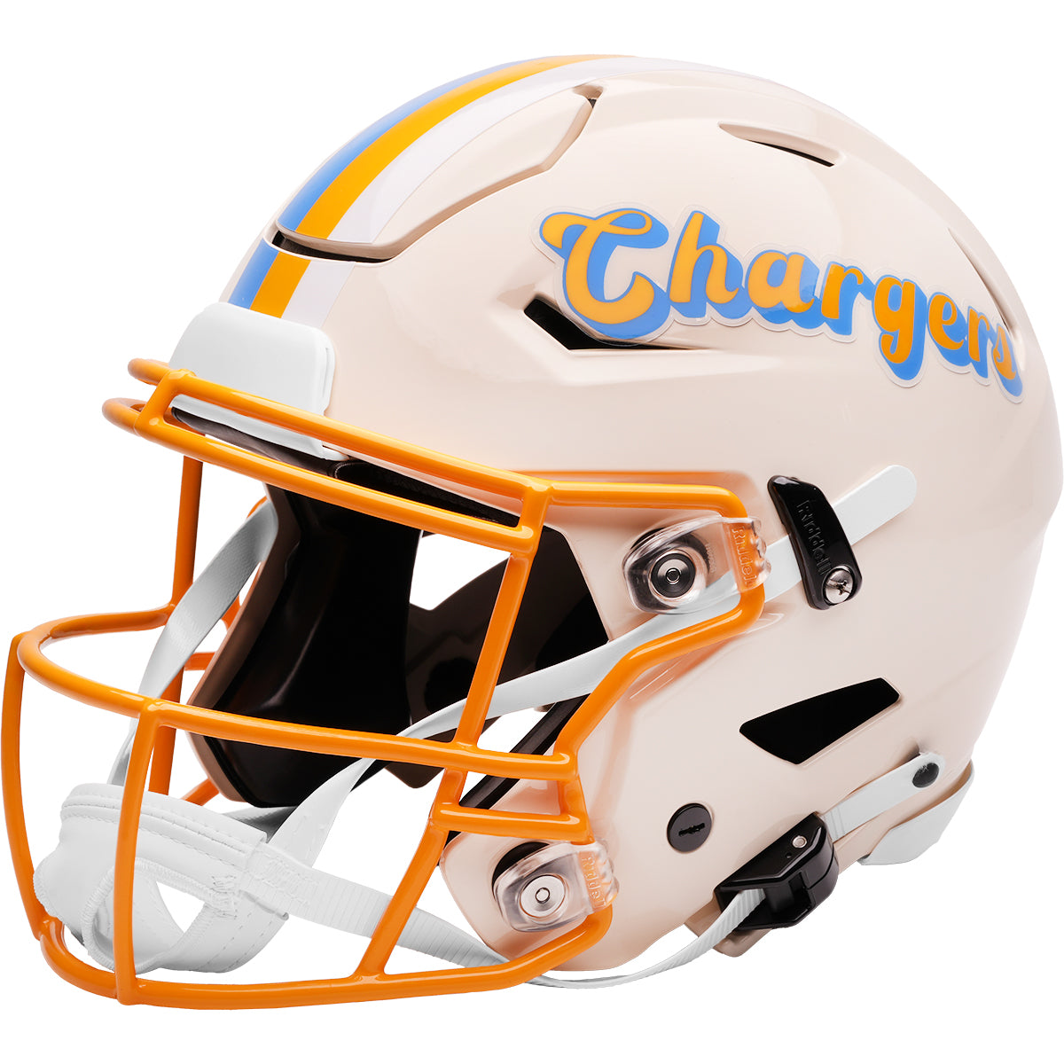 chargers speedflex helmet Justin Herbert Autographed Los Angeles 'RAVE' Authentic Speed Game Day Legends SW face mask Keenan Allen Signed Los Angeles