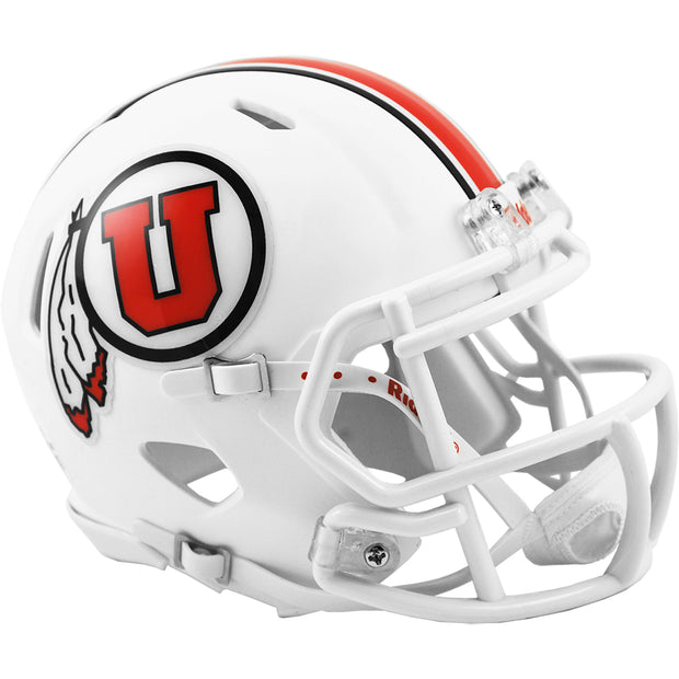 Utah Utes White Riddell Speed Mini Football Helmet