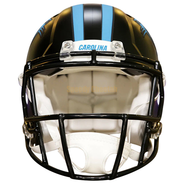 Carolina Panthers Riddell Speed Authentic Helmet - Black Alternate Front View