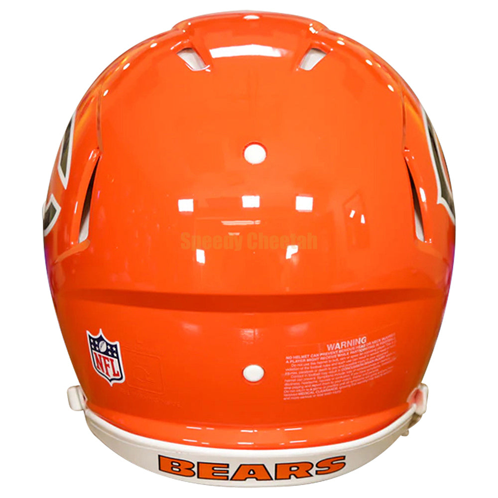 Chicago Bears Riddell Speed Authentic Helmet - Orange Alternate Back View