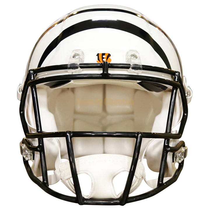 Cincinnati Bengals Riddell Speed Authentic Helmet - White Alternate Front View
