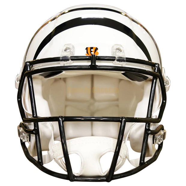 Cincinnati Bengals Riddell Speed Authentic Helmet - White Alternate Front View