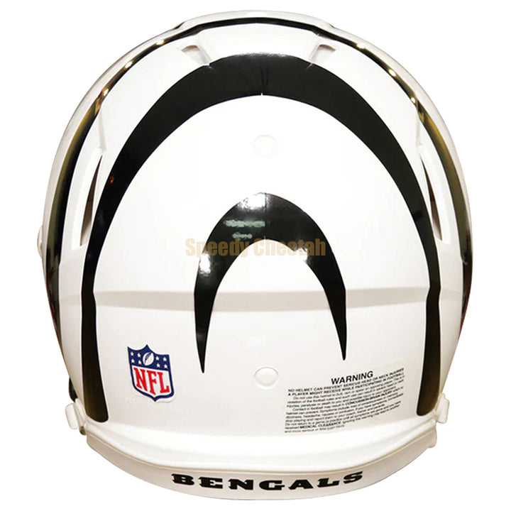 Cincinnati Bengals Riddell Speed Authentic Helmet - White Alternate Back View