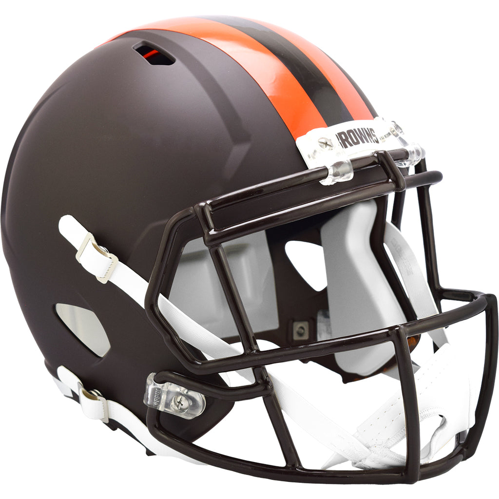 brown football helmet steel magnolias Cleveland Browns 2025 On Field Alternate Riddell NFL Deluxe Replica Speed Full Size Helmet