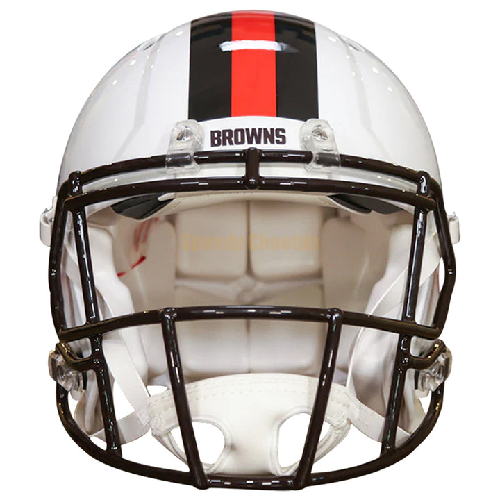 Cleveland Browns Riddell Speed Authentic Helmet - White Alternate Front View