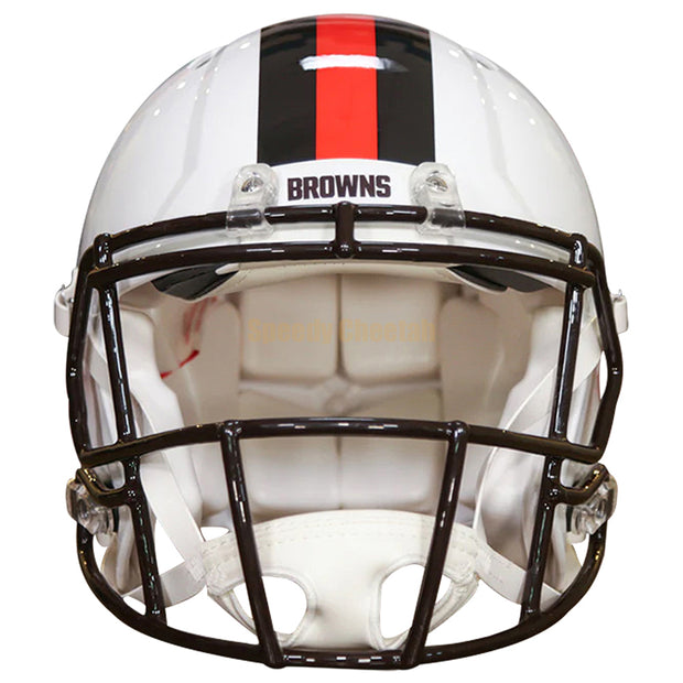 Cleveland Browns Riddell Speed Authentic Helmet - White Alternate Front View