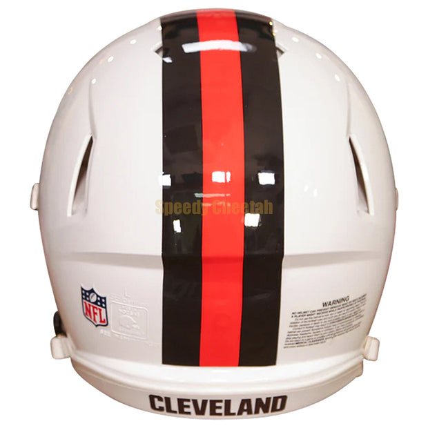 Cleveland Browns Riddell Speed Authentic Helmet - White Alternate Back View