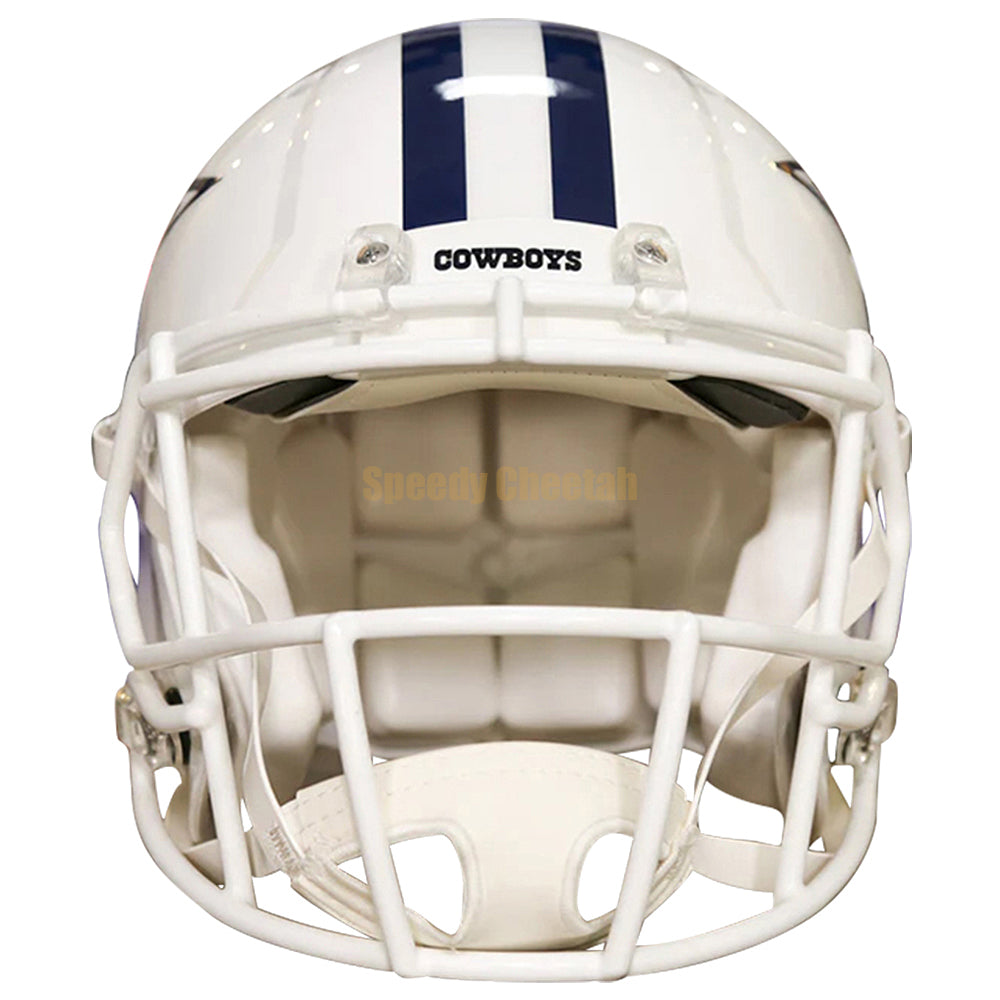 Dallas Cowboys Riddell Speed Authentic Helmet - White Alternate Front View