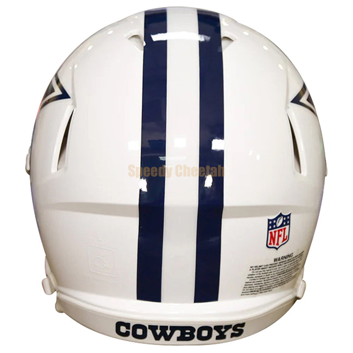 Dallas Cowboys Riddell Speed Authentic Helmet - White Alternate Back View