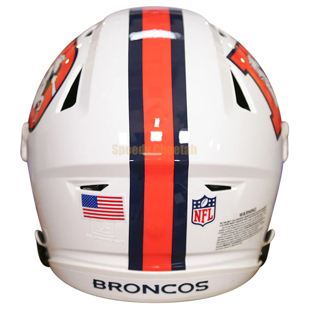 denver motorcycle helmet Denver Broncos 2023 On Field Alternate Riddell NFL Authentic SpeedFlex Full Size Helmet (Snowcapped)