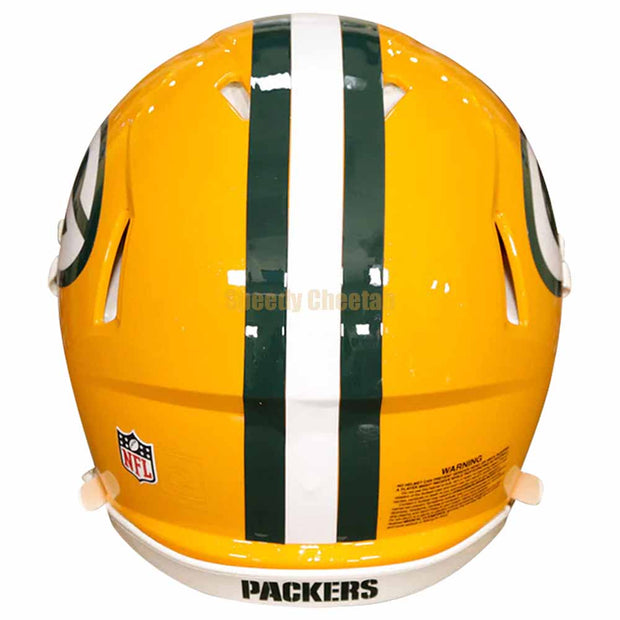 Green Bay Packers Riddell Speed Authentic Helmet Back View