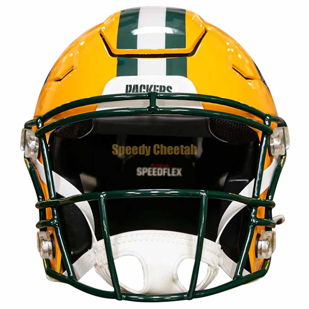 f7 football helmet yellow Green Bay Packers Riddell SpeedFlex Authentic Helmet