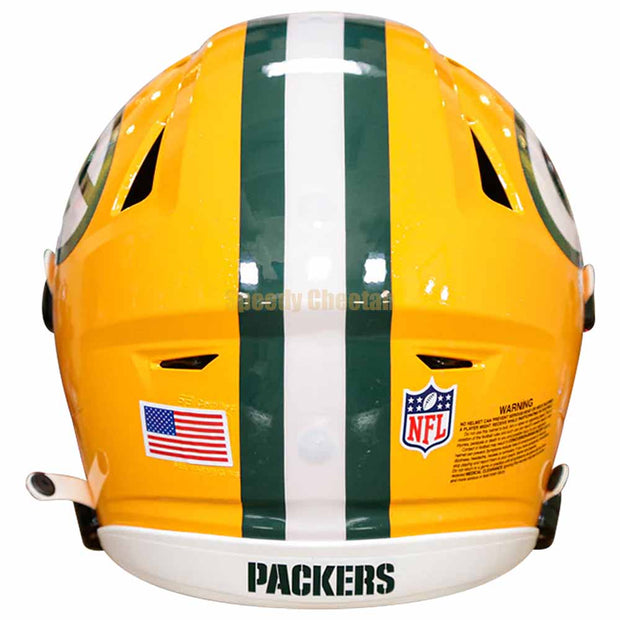 Green Bay Packers Riddell SpeedFlex Authentic Helmet Back View
