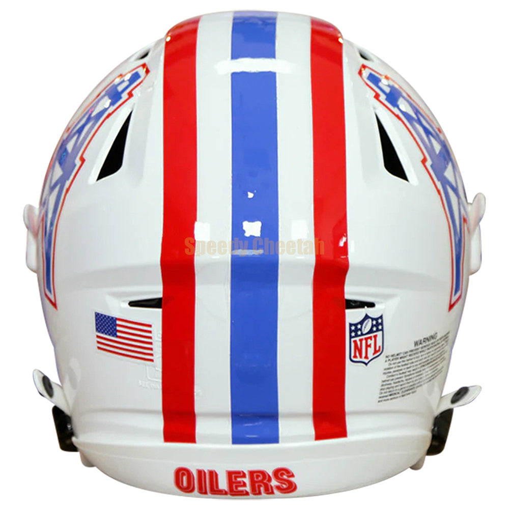 Riddell Houston Oilers Replica Speed Helmet – 1981-1998 Throwback Display Helmet, 9.5 Inch Collectible With Face Mask & Chinstrap, Great For Autographs