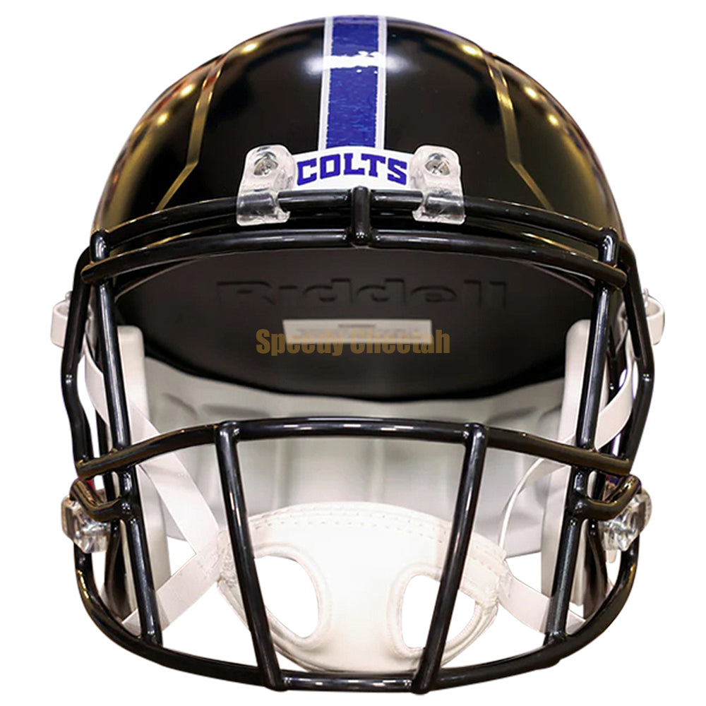 black football helmet Indianapolis Colts Helmet Riddell Replica Full Size Speed Style On-Field Alternate 2023 Indiana Nights