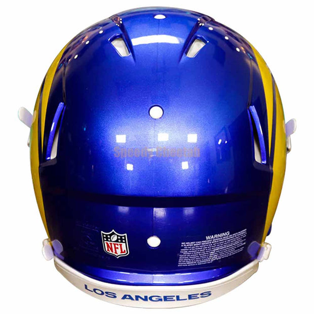 LA Rams Riddell Speed Authentic Helmet Back View