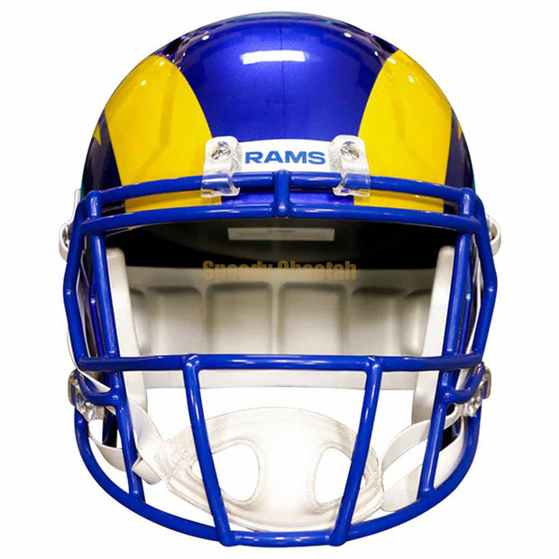 LA Rams Riddell Speed Replica Helmet Front View