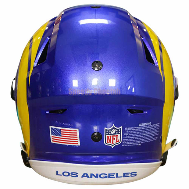 LA Rams Riddell SpeedFlex Authentic Helmet Back View