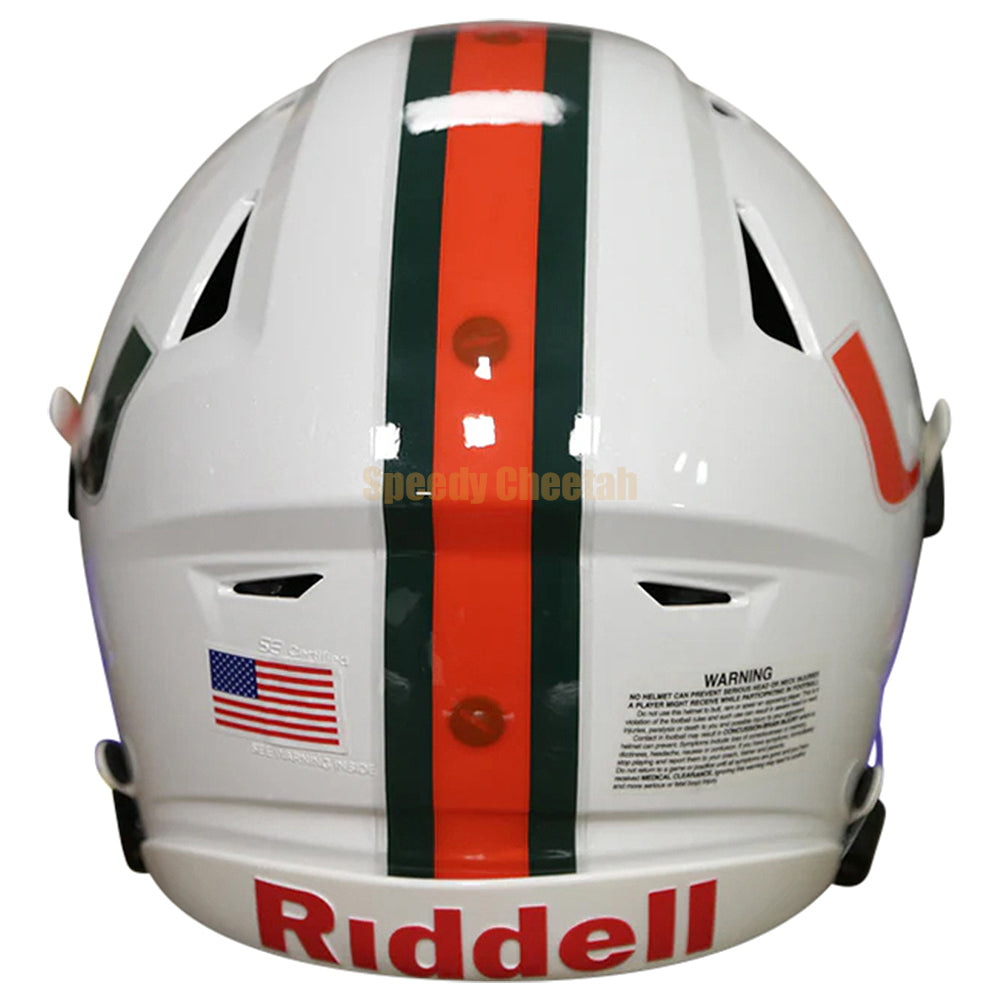 Miami Hurricanes Riddell SpeedFlex Authentic Helmet – The Speedy Cheetah Miami Hurricanes Riddell SpeedFlex Authentic Helmet – The Speedy Cheetah