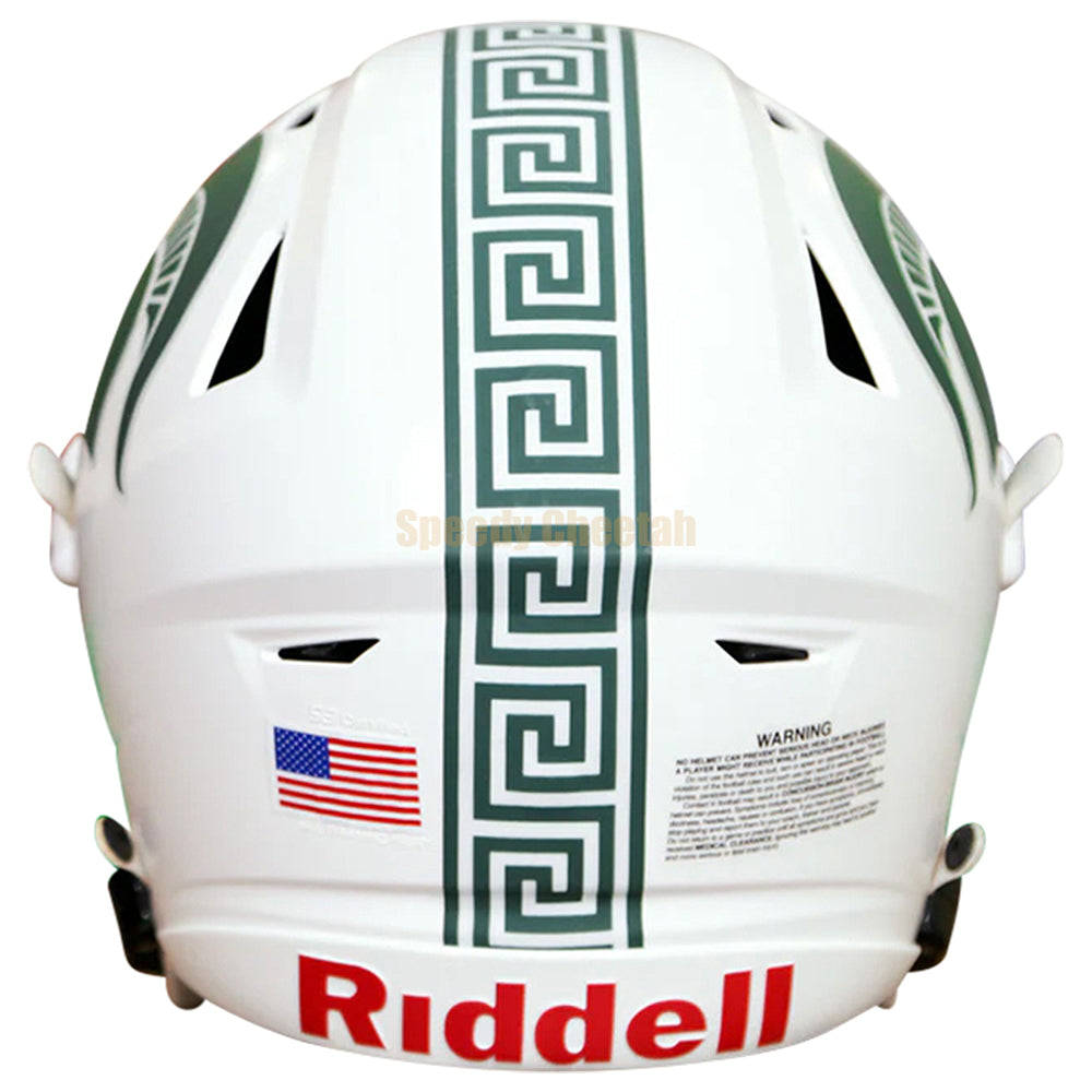 authentic msu football helmet Michigan State Spartans White 2023 Riddell NCAA Authentic SpeedFlex Full Size Helmet