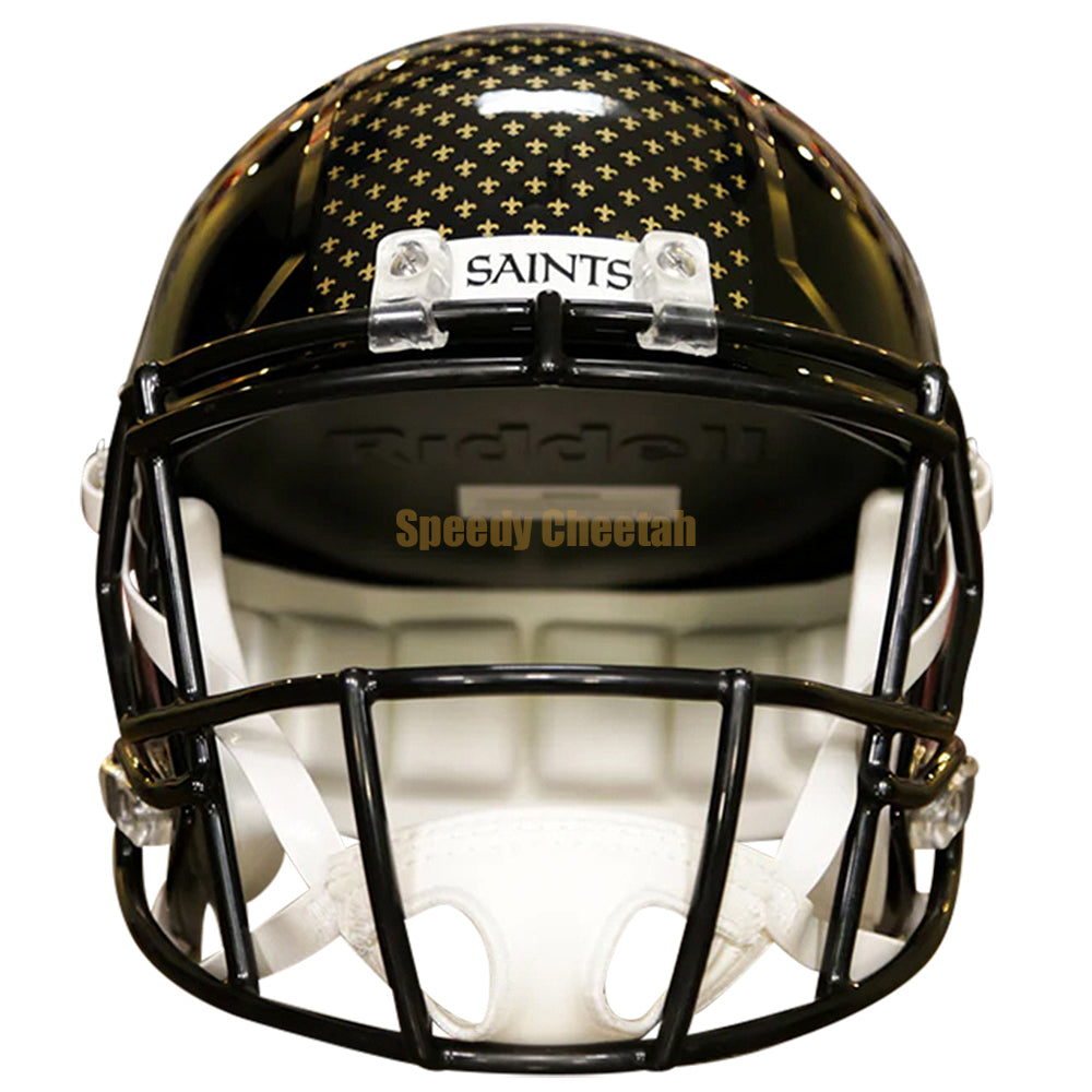 New Orleans Saints Riddell Speed Replica Helmet - Black Alternate 2022